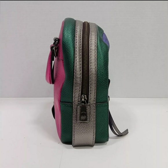 COACH Multicolor Andi Colorblock Metallic Satchel Purse Handbag Tote - Picture 3 of 8